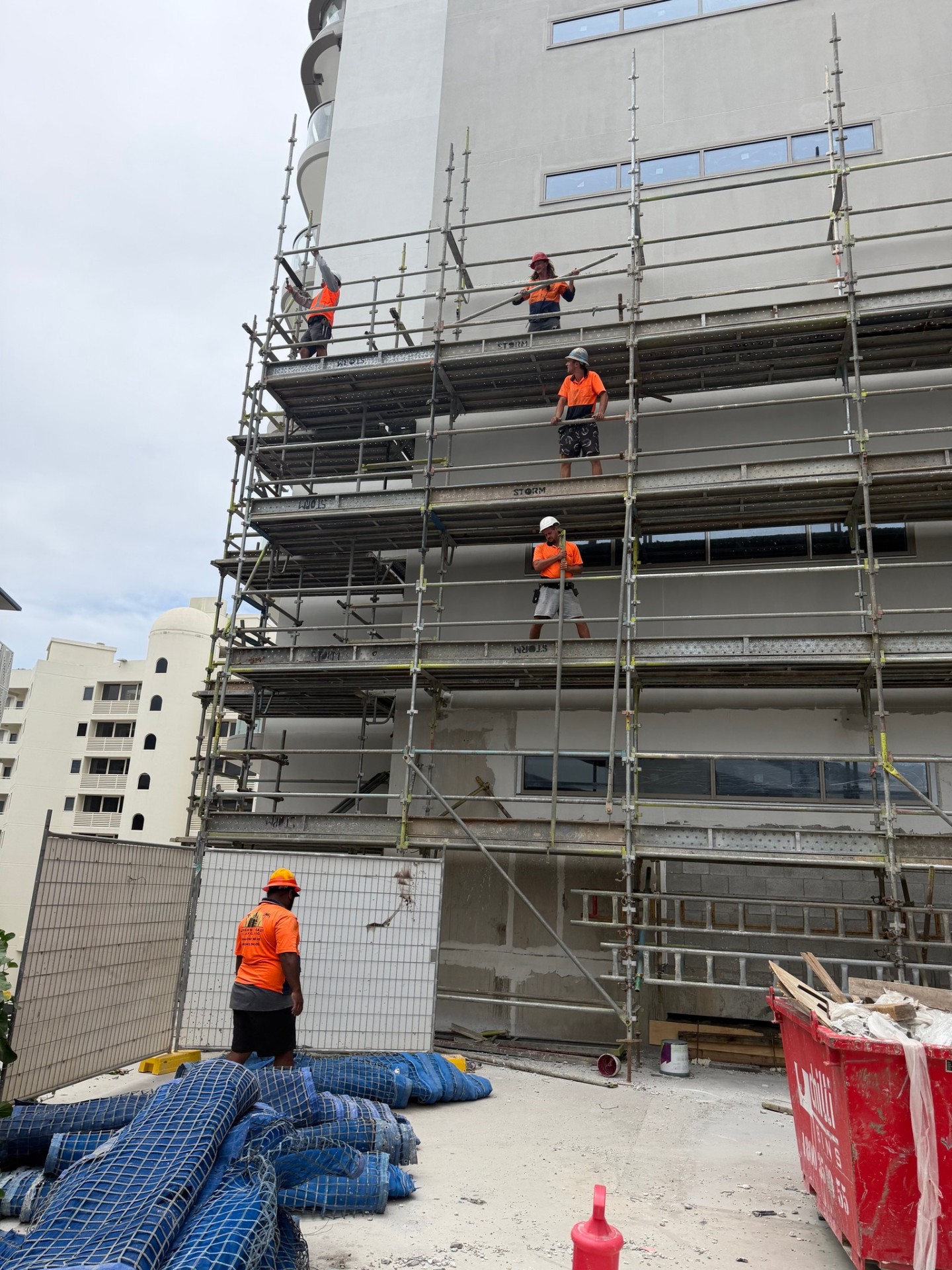 Scaffolding on coastal high-rise Sunshine Coast