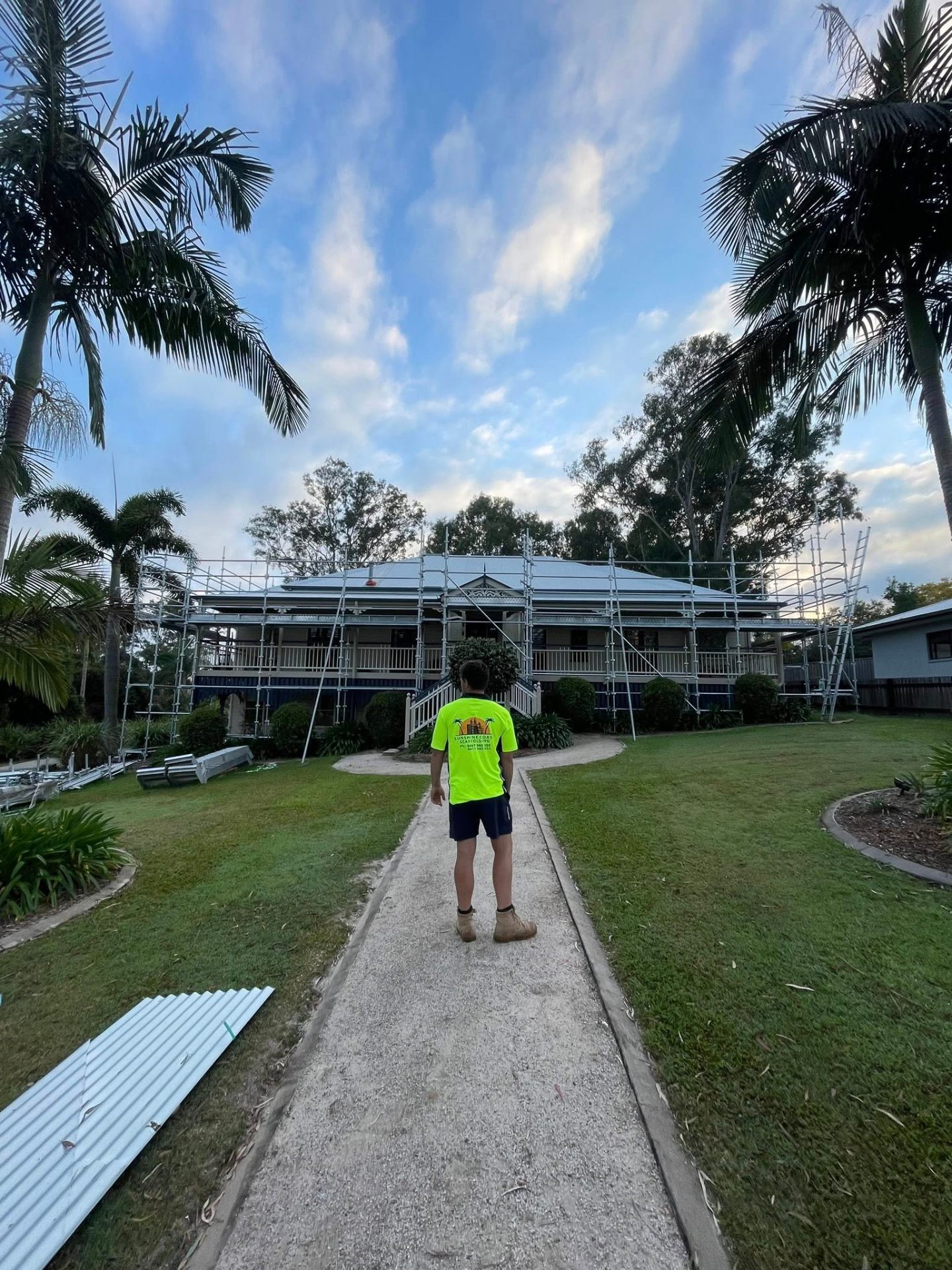 Renovation scaffolding Heritage Queenslander Restoration Yandina sunshine coast
